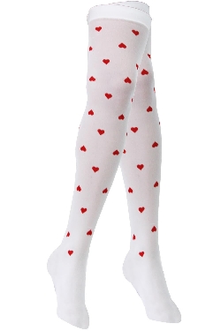 CALZE PARIGINE STAMPA CUORICINI DONNA